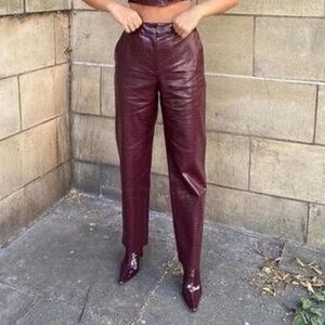 Zara Faux Leather Crocodile Pants
